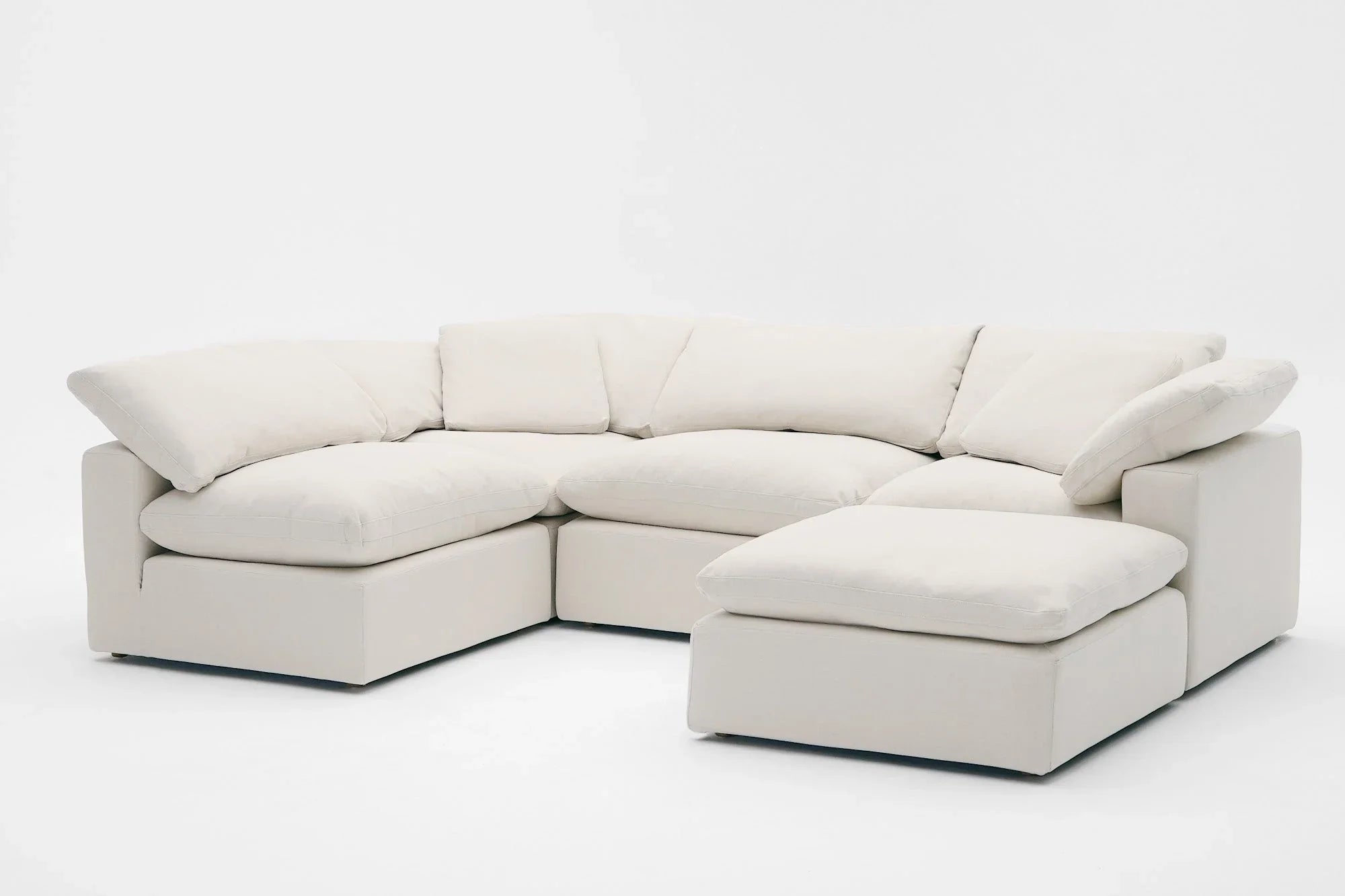 Emily Linen 130 Cloud Modular Sectional 5 Piece