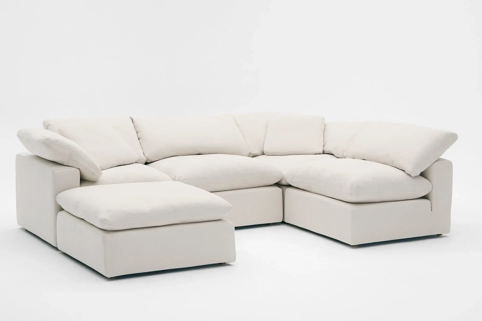Emily Linen 130 Cloud Modular Sectional 5 Piece