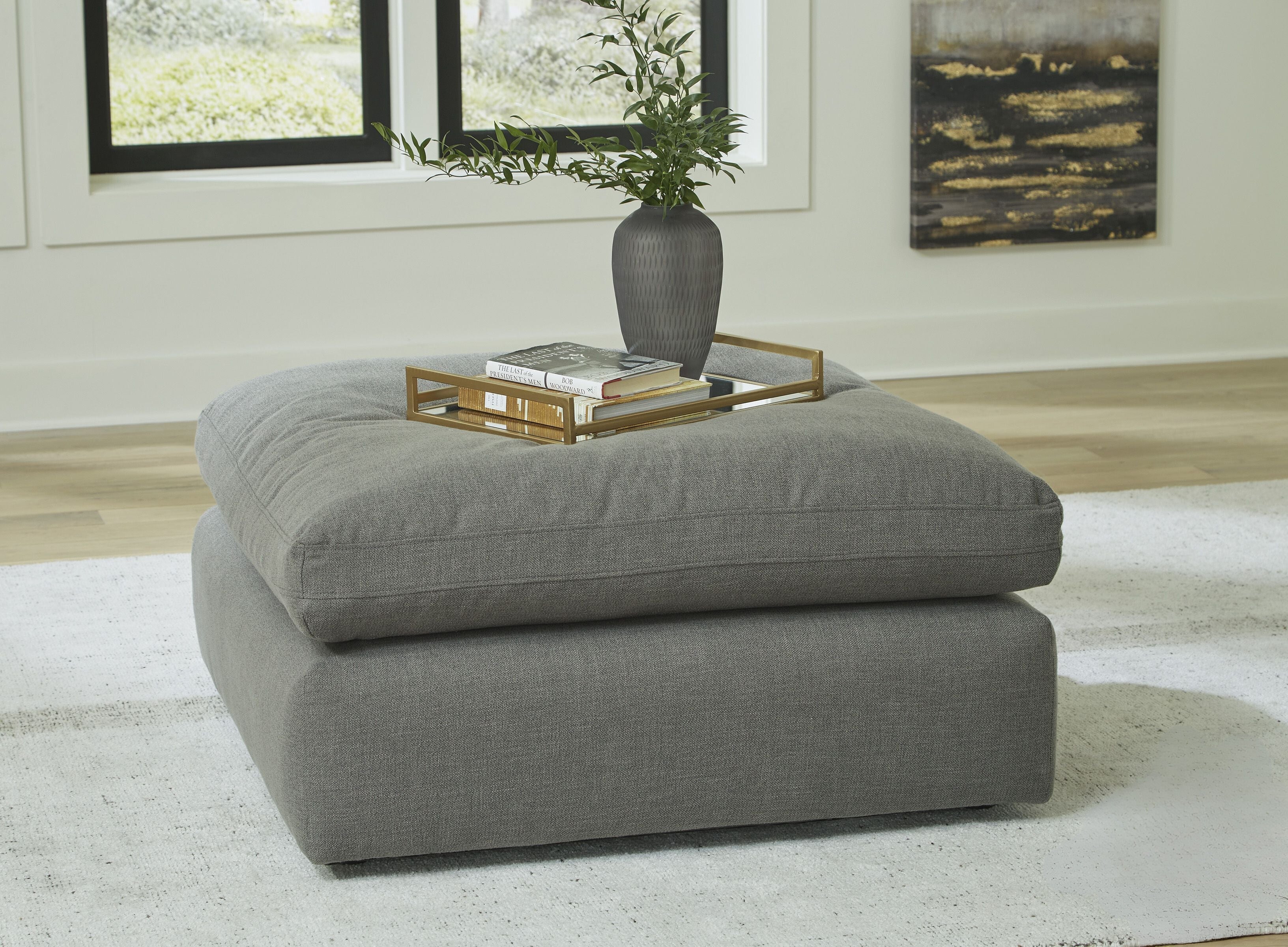 Elyza Smoke Oversized Ottoman