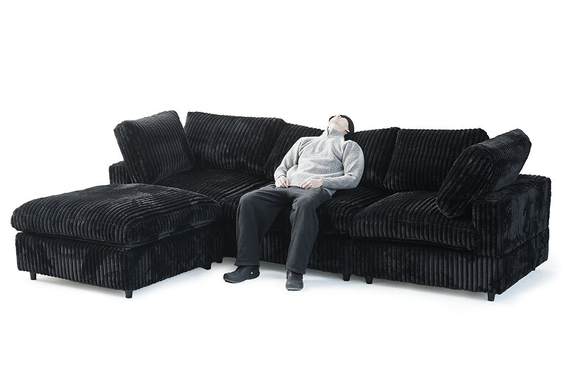 Dream Black Corduroy Sectional