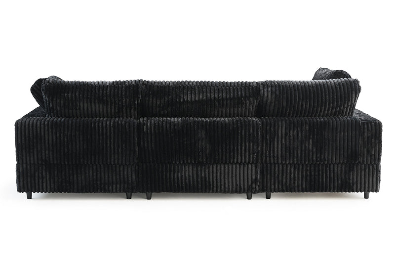 Dream Black Corduroy Sectional