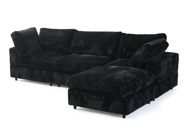 Dream Black Corduroy Sectional