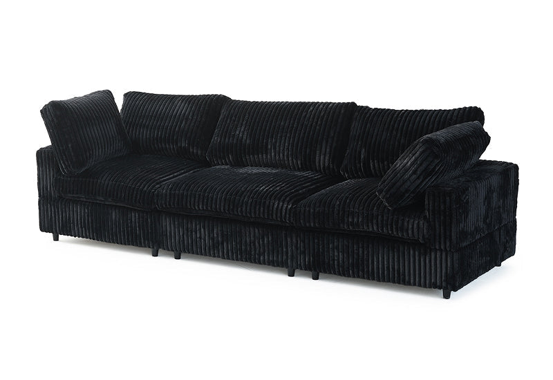 Dream Black Corduroy Sectional