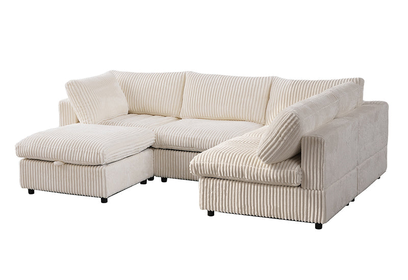 Dream Cream Corduroy Sectional