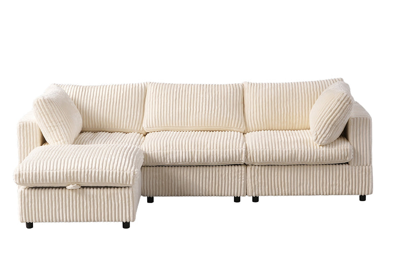 Dream Cream Corduroy Sectional