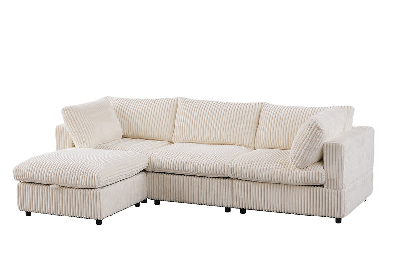 Dream Cream Corduroy Sectional