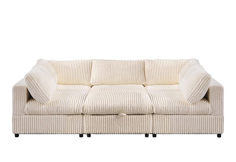 Dream Cream Corduroy Sectional