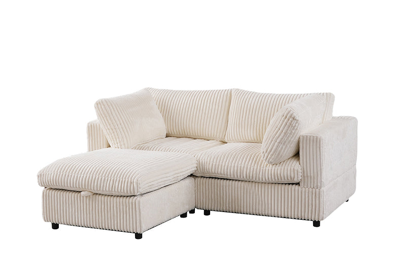 Dream Cream Corduroy Sectional