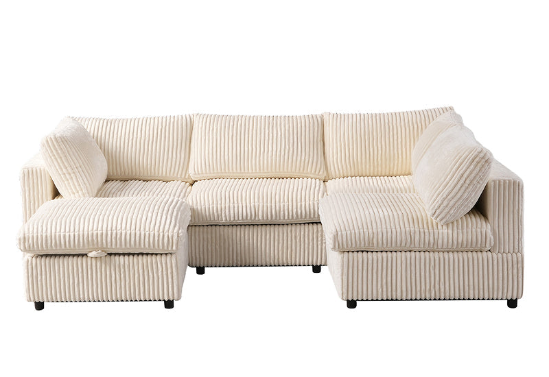 Dream Cream Corduroy Sectional