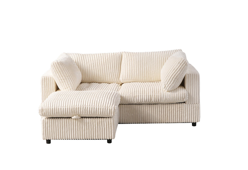 Dream Cream Corduroy Sectional