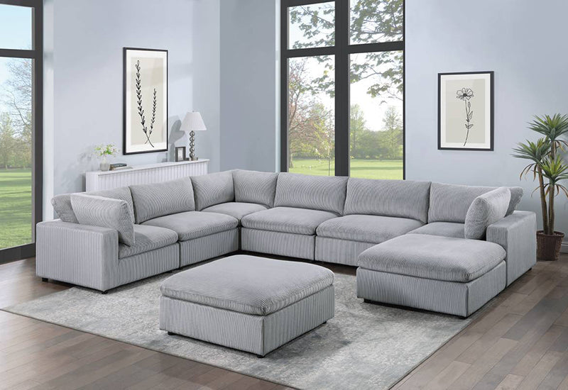 Gray Corduroy Cloud Couch