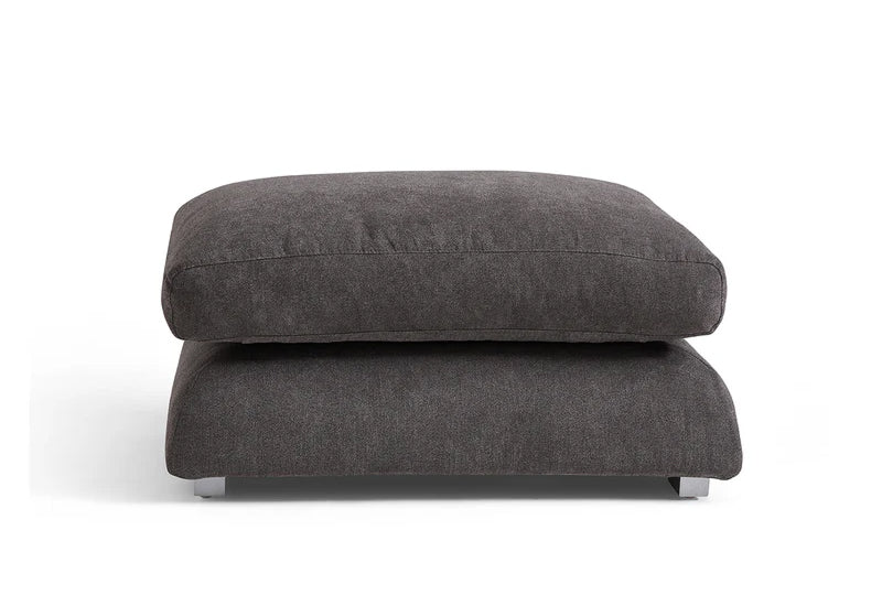 Belle Grey Feather Ottoman