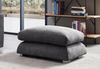Belle Grey Feather Ottoman