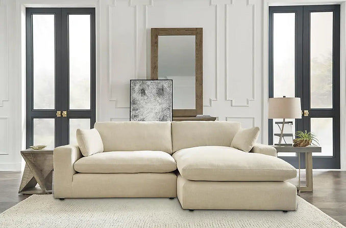 Elyza Beige™ Cloud Chaise Loveseat