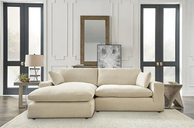 Elyza Beige™ Cloud Chaise Loveseat