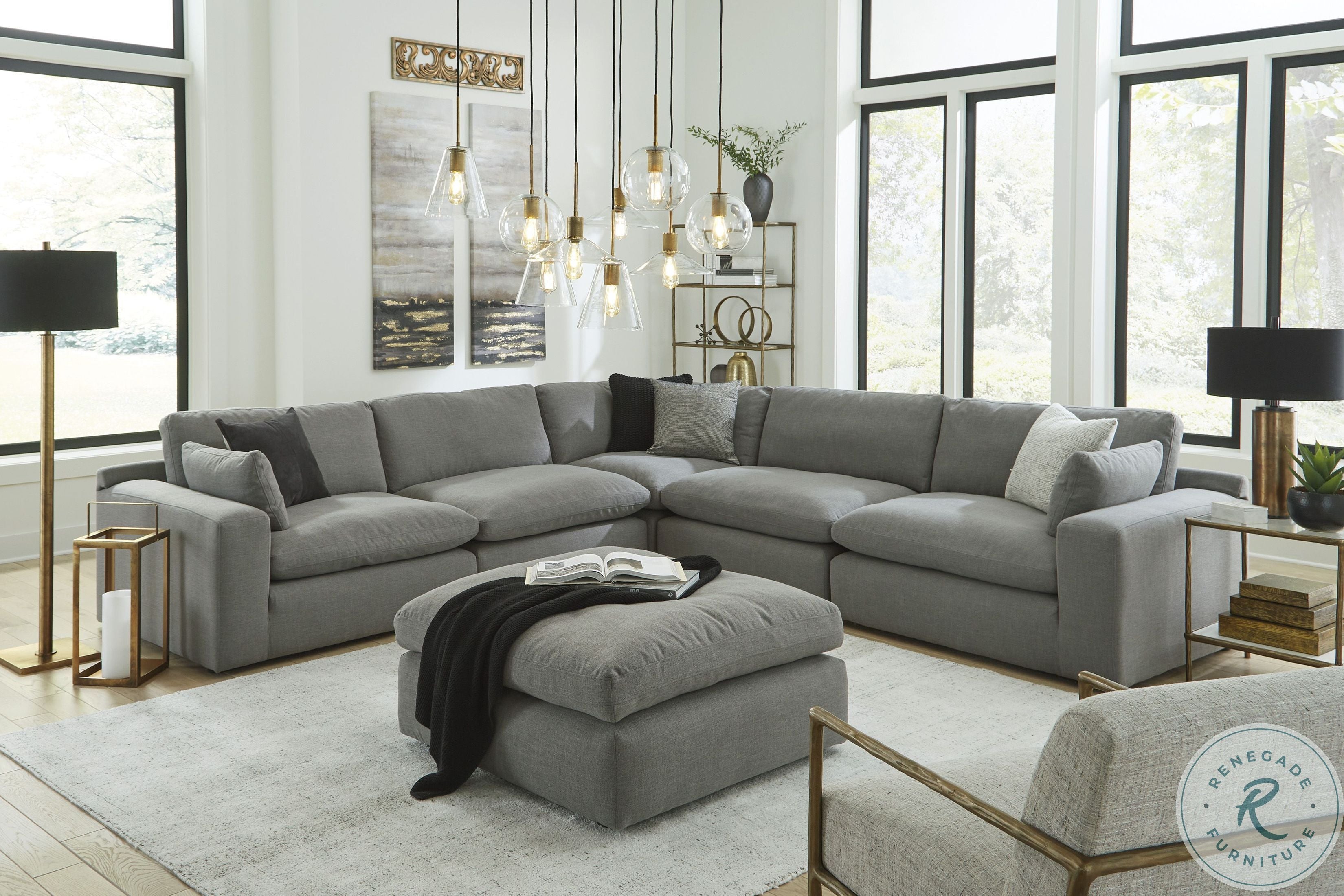 Elyza Smoke Oversized Ottoman