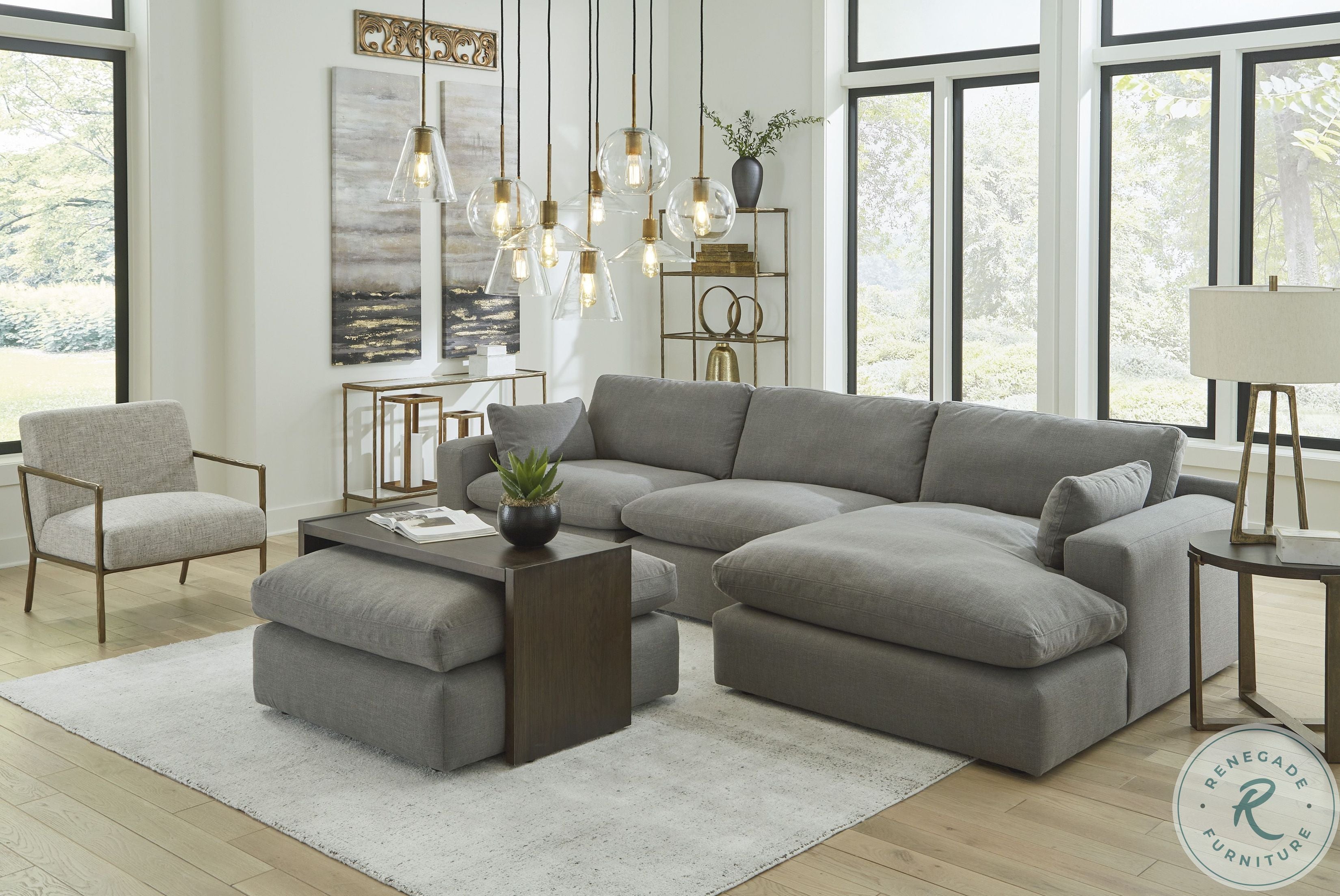 Elyza Smoke Oversized Ottoman