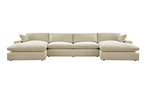 Elyza Beige 4-Piece Double Chaise Sectional
